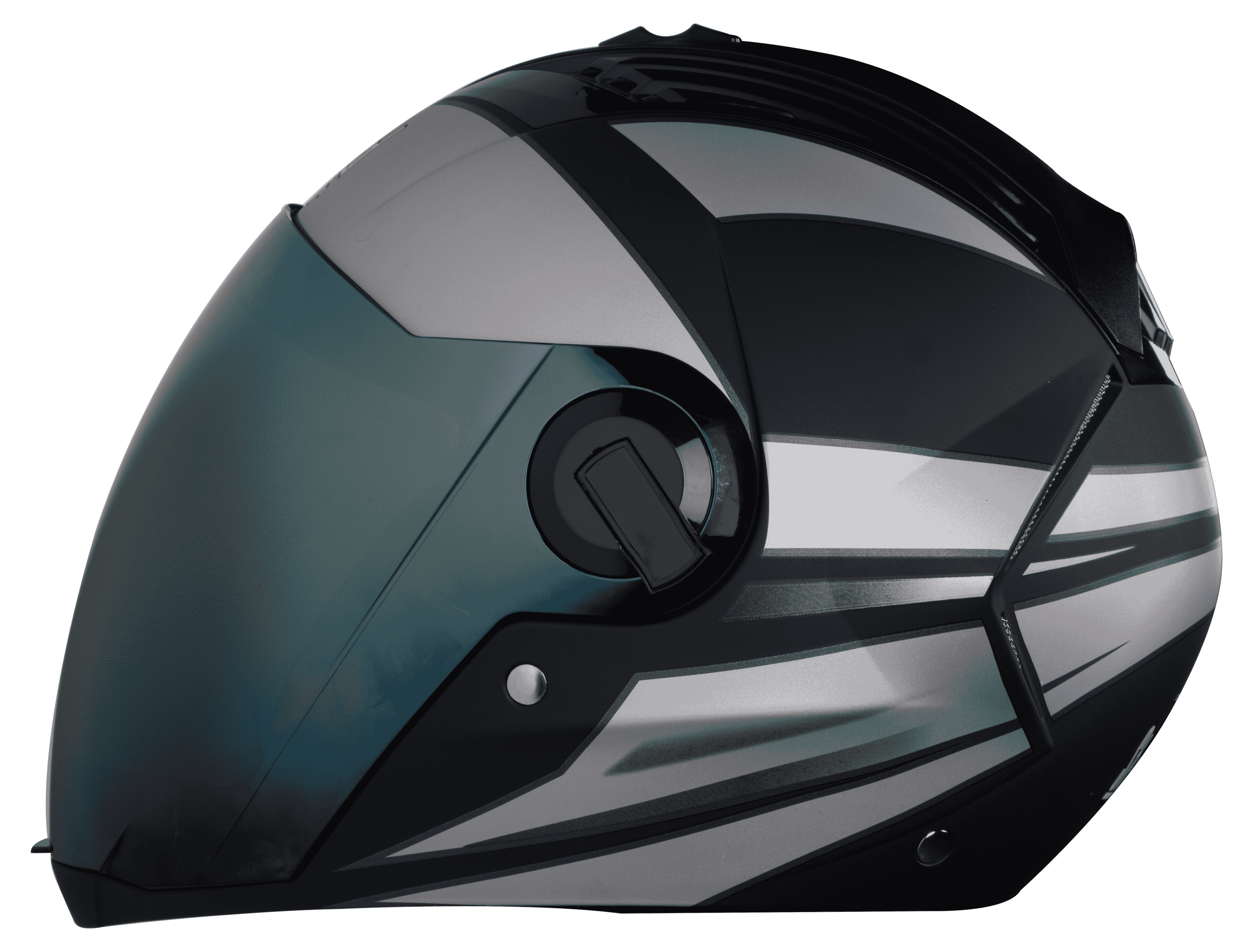 SBA-2 Streak Mat Black With Silver ( Fitted With Clear Visor Extra Gold Chrome Visor Free)